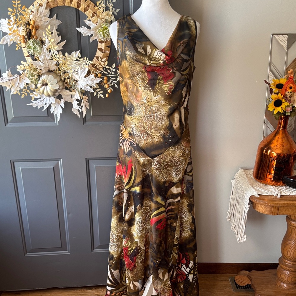 Elegant Multicolor Sleeveless Maxi Dress